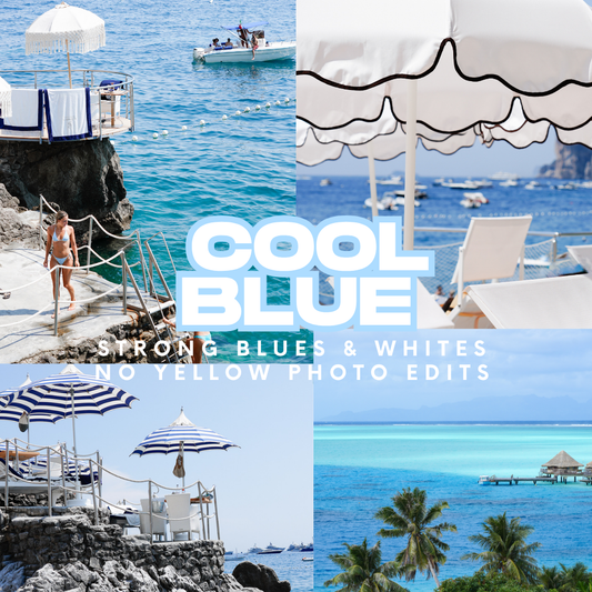 Positano Photo Preset Edit: ool Blue Lightroom Presets | White Whites & Deep Ocean Tones | Europe Beach Minimal Aesthetic Filters