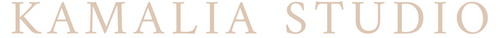 Kamalia Studio logo in beige on a white background