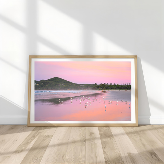 Pink Sky Landscape Wall Art Print Kamalia Studio