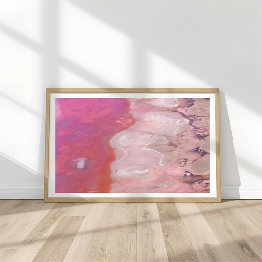 Pink Lake Landscape Wall Art Print Kamalia Studio