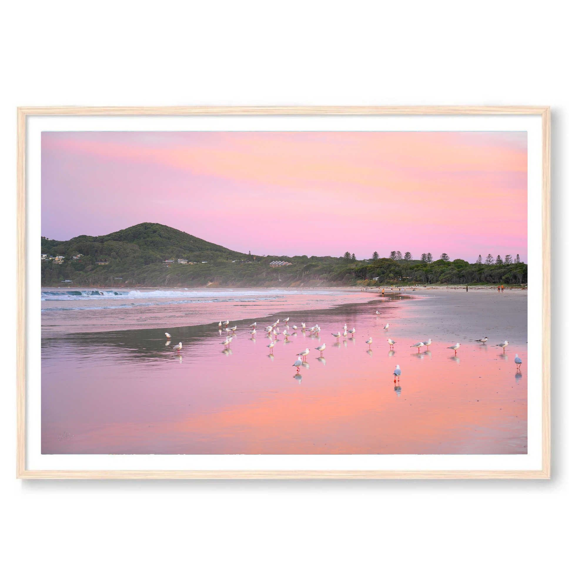 Pink Sky Landscape Wall Art Print Kamalia Studio