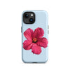 Pink Tropical Hibiscus Phone Case in Artic Blue