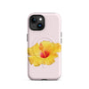 Hawaiian Yellow Hibiscus Phone Case in Himalayan Pink