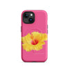 Hawaiian Yellow Hibiscus Phone Case in Warm Pink